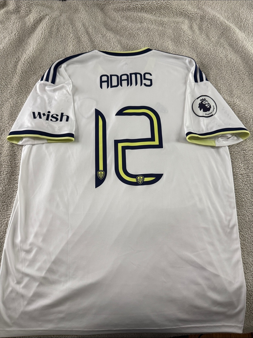 Leeds United #12 Tyler Adams 2022-23 Adidas Home Premier League Jersey